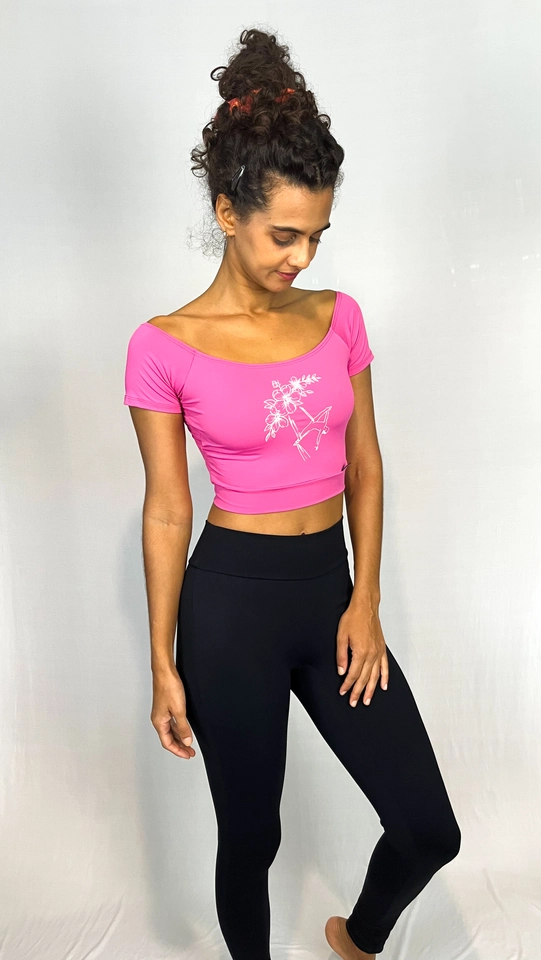 PROMO ÚLTIMAS PEÇAS - Cropped Ombro a Ombro Rosa - 2