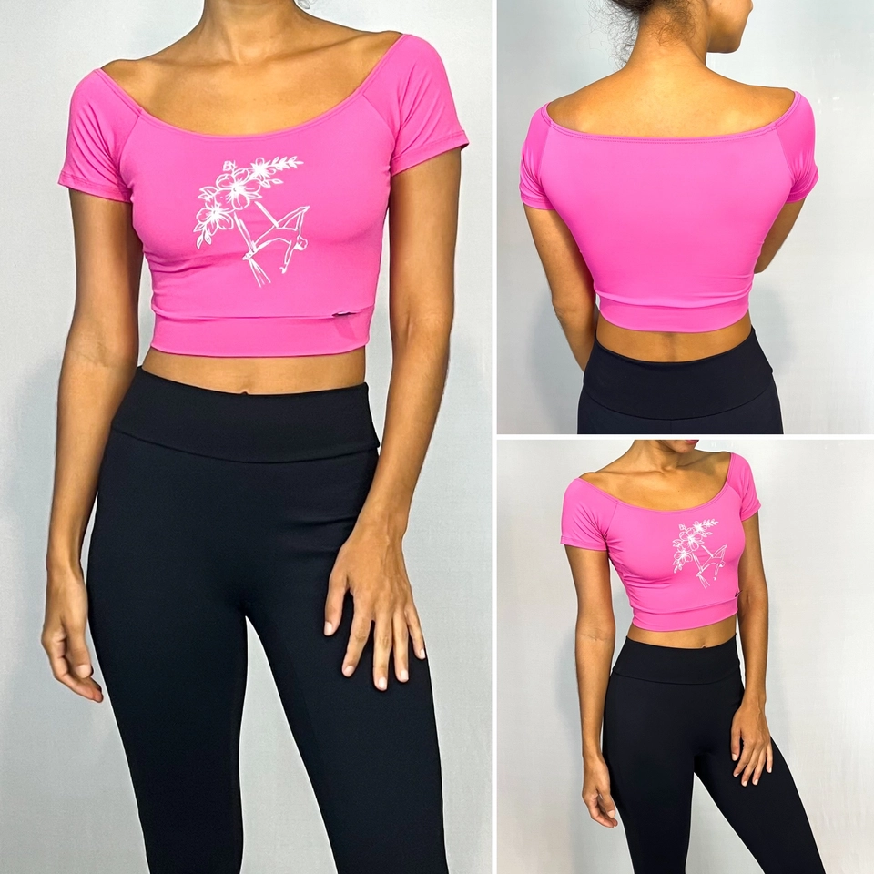 PROMO ÚLTIMAS PEÇAS - Cropped Ombro a Ombro Rosa