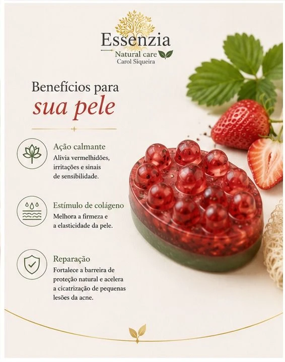 Sabonete Massageador Morango c/ bucha  - 4