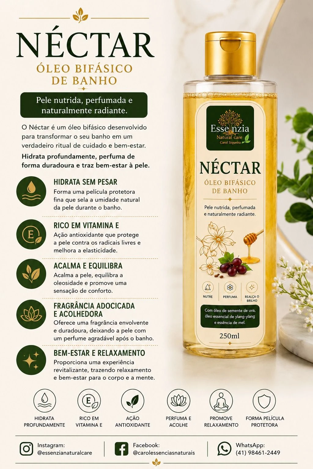 Néctar Oleo Bifasico de banho 250ml - 2