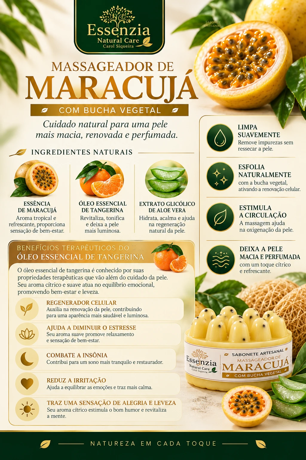 Sabonete Massageador Maracujá c/ bucha - 3