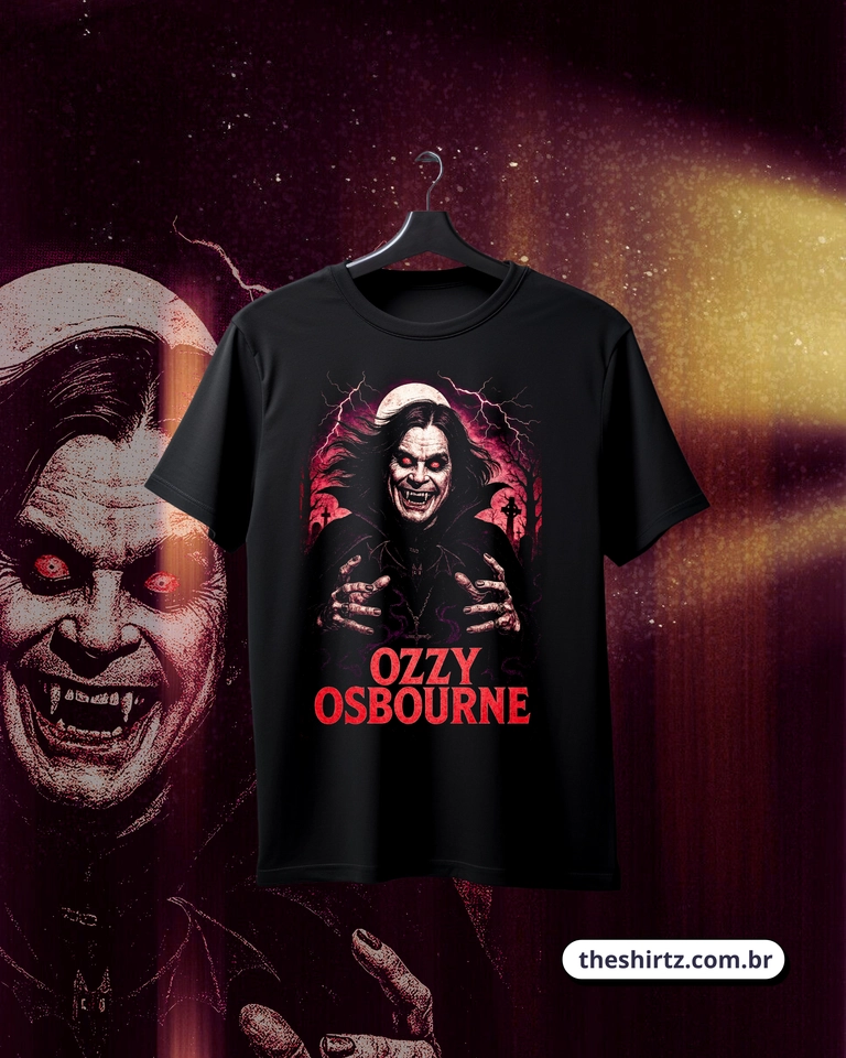 Camiseta Ozzy Vampire (DTF Halftone) - imagem 1