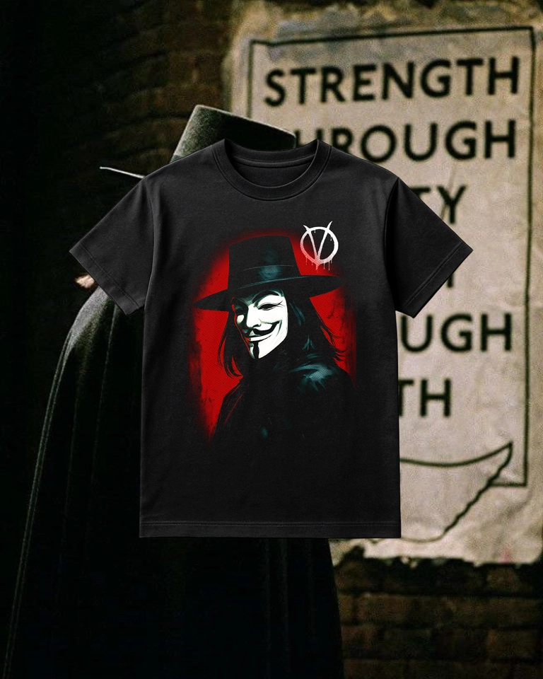 Camiseta V de Vingança (DTF Halftone) - imagem 1