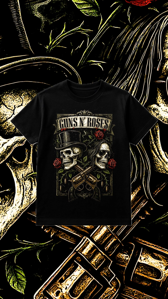 Camiseta Guns N Roses Skull | DTF Halftone - imagem 1