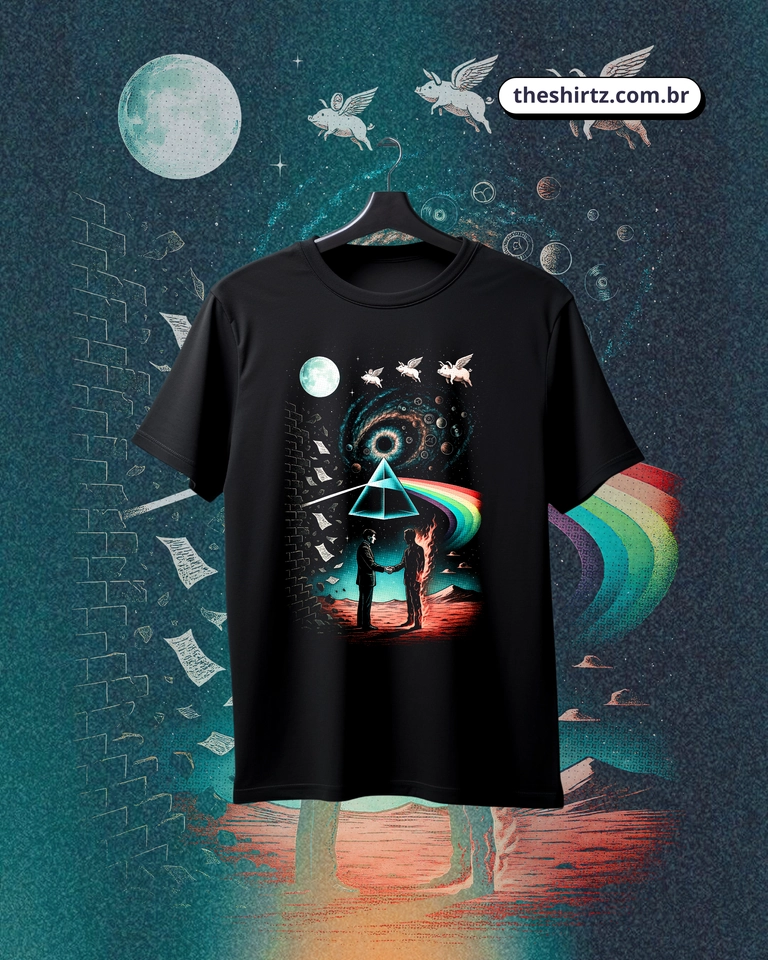 Camiseta Pink Floyd (DTF Halftone) - imagem 1