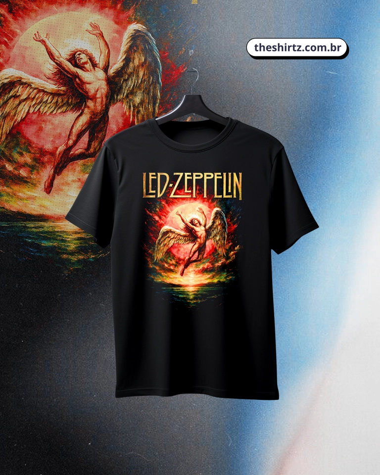 Camiseta Led Zeppelin | Angel (DTF Halftone) - imagem 1