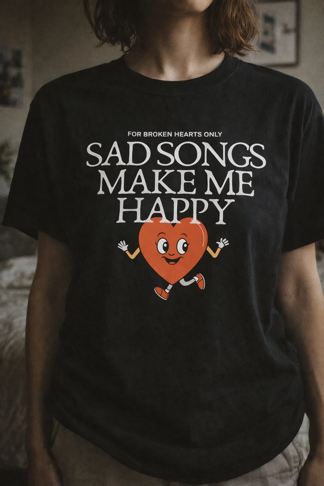 Camiseta Sad Songs Make Me Happy (DTF) - imagem 1