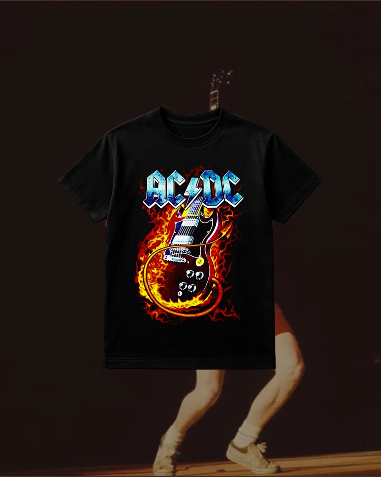 Camiseta ACDC | Fire Guitar (DTF) - imagem 1