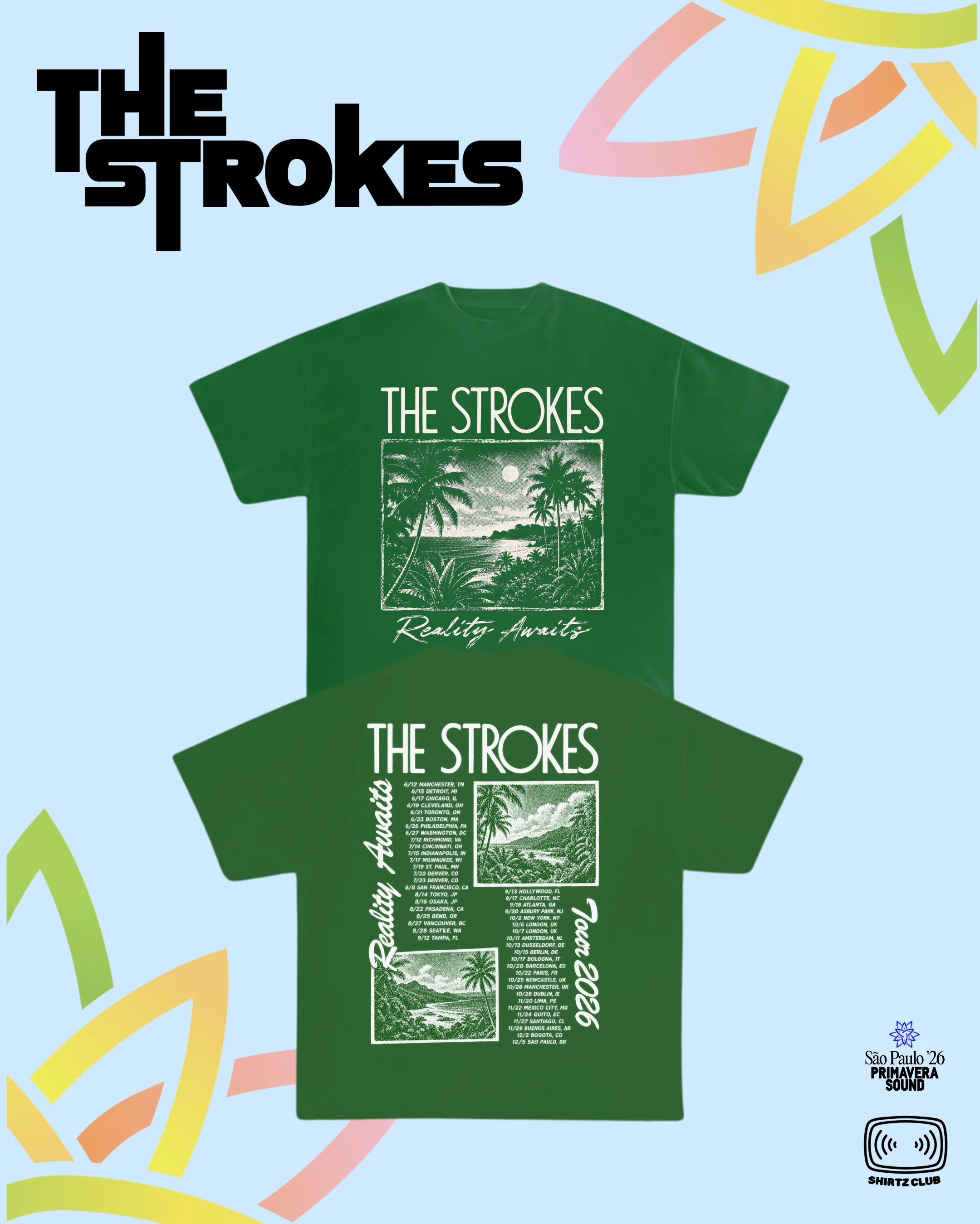 Camiseta The Strokes | Reality Tour 2026 - 2