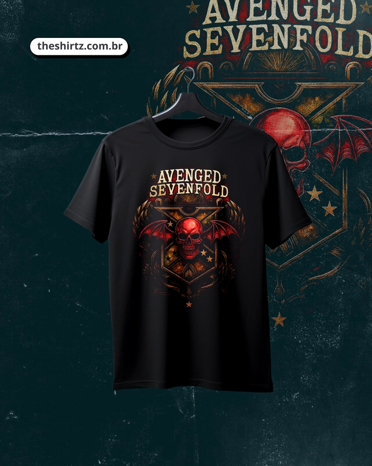 Camiseta Avenged Sevenfold Wings (DTF Halftone) - imagem 1