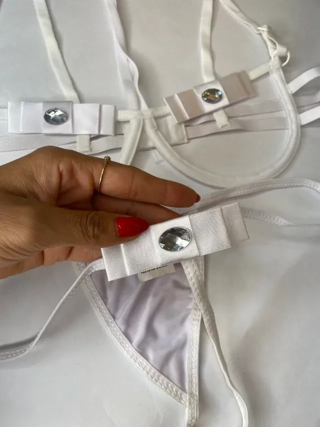 Conjunto Laço Branco TAM P  - 3