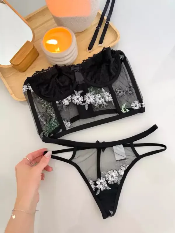 Conjunto Corset Tatá Bordado TAM G