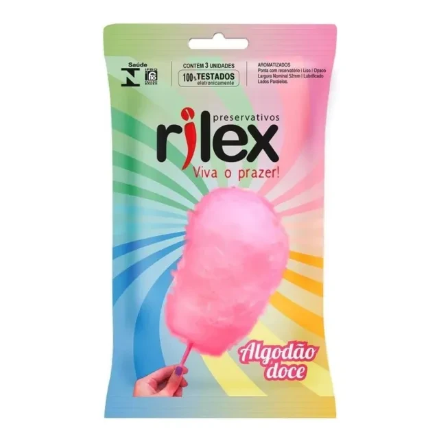 Preservativo Rilex Aromatizado Algodão Doce 3uni - 1
