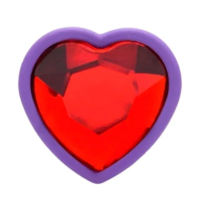 Plug P em ABS Roxo com Pedra Vermelha  - 2