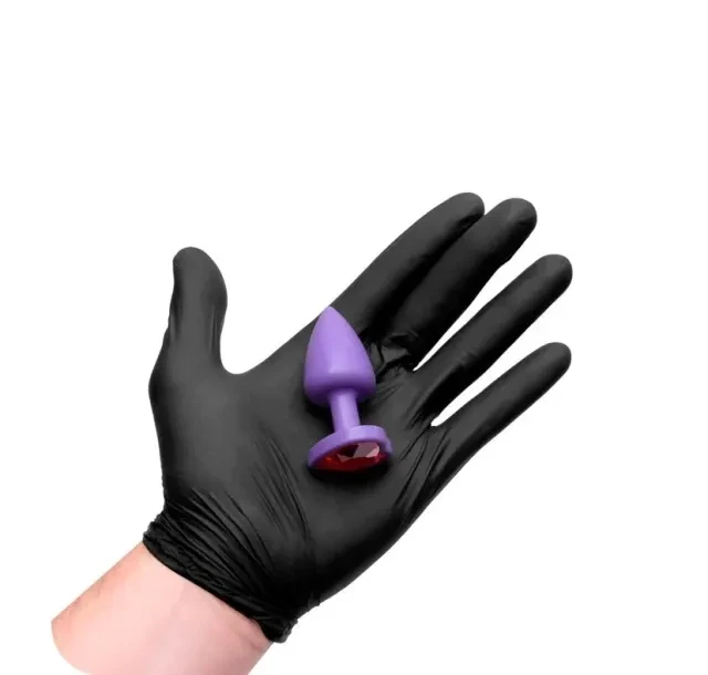 Plug P em ABS Roxo com Pedra Vermelha  - 3