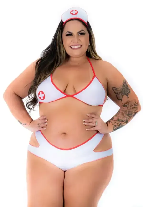 Fantasia Mini Médica Hot Plus Veste do 44 ao 50
