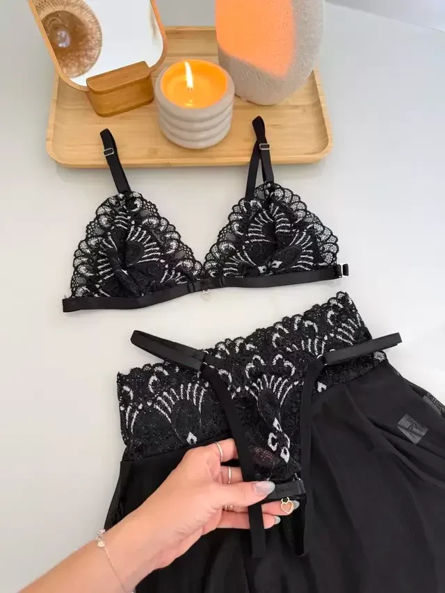 Conjunto Beijo Quente Preto  TAM G - 6