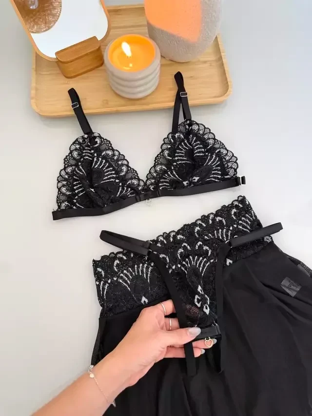 Conjunto Beijo Quente Preto  TAM G - 8
