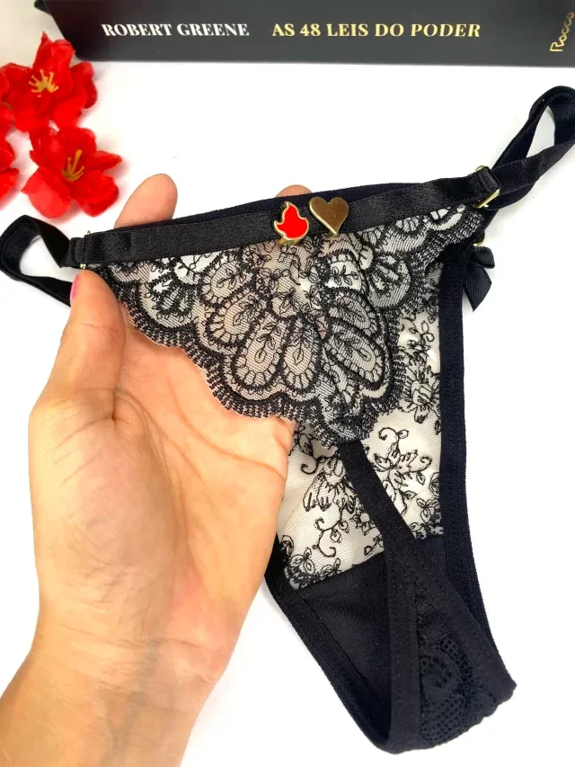 Calcinha Personalizável em Tule Bordado Veste do P ao G  - 2
