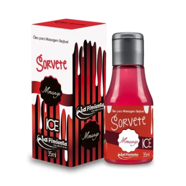 Óleo para Massagem Beijável  Ice ❄️ Morango 35ml  