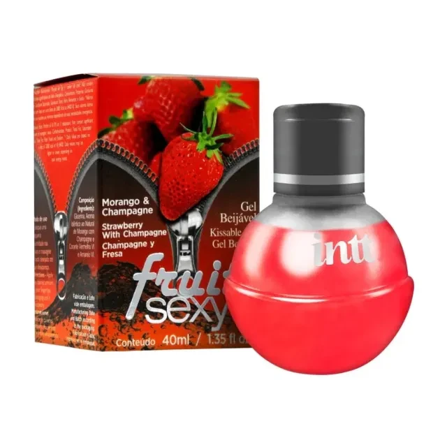 Gel Beijável Fruit Sexy Morango com Champanhe 40ml  - 1