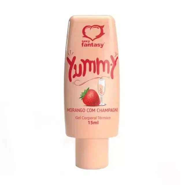 Yummy Gel Beijável Hot 🔥 Morango com Champagne 15g - 1
