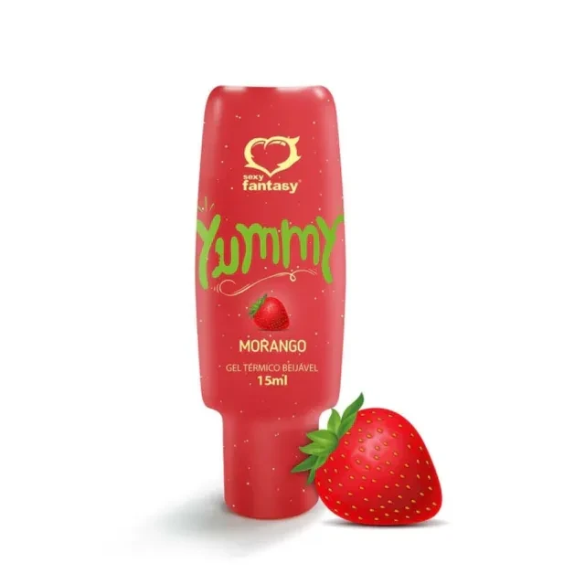 Yummy Gel Beijável Hot 🔥 Morango 15g  - 1