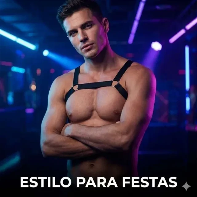 Kit Cueca Jockstrap + Harness Preto TAM Único  - 3