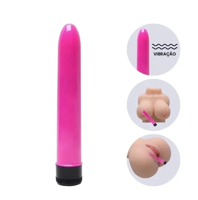 Vibrador Personal 17x2,8 cm Pink A Pilha  - 4