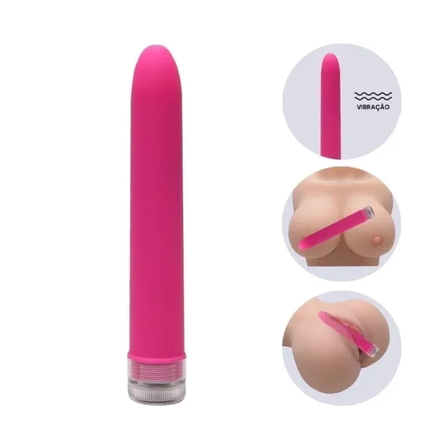 Vibrador Personal 17x2,5 cm Pink  A Pilha  - 4
