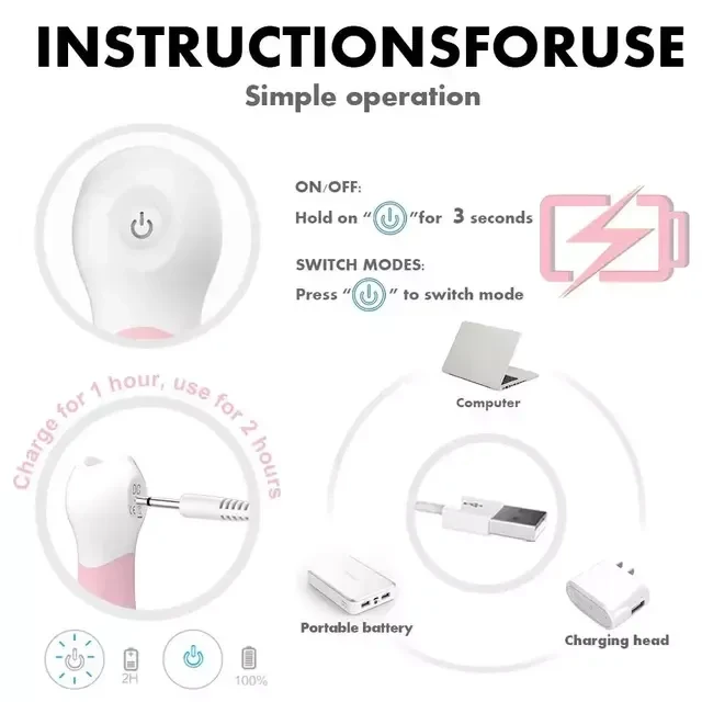Vibrador Bullet Texturizado Recarregável Rosa  - 3