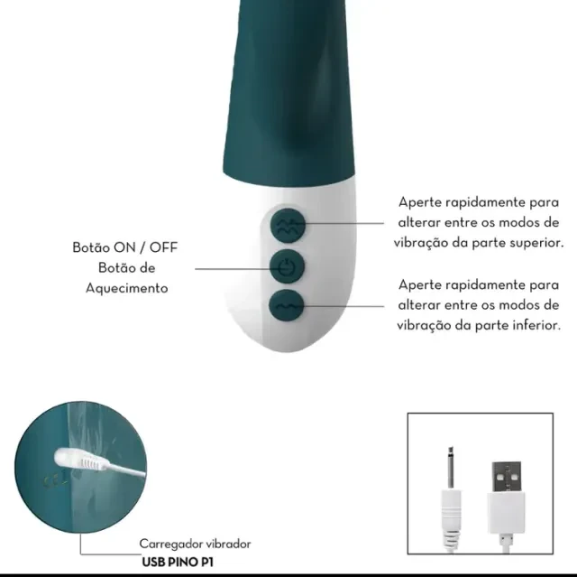 Vibrador Duplo Recarregável  - 4