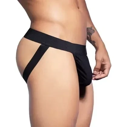 Cueca Jockstrap Preta Veste do P ao G   - 2