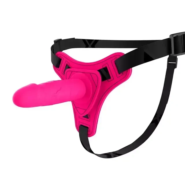 Cinta Peniana com Prótese 10x2,5 cm em Silicone Preta Pink  - 1