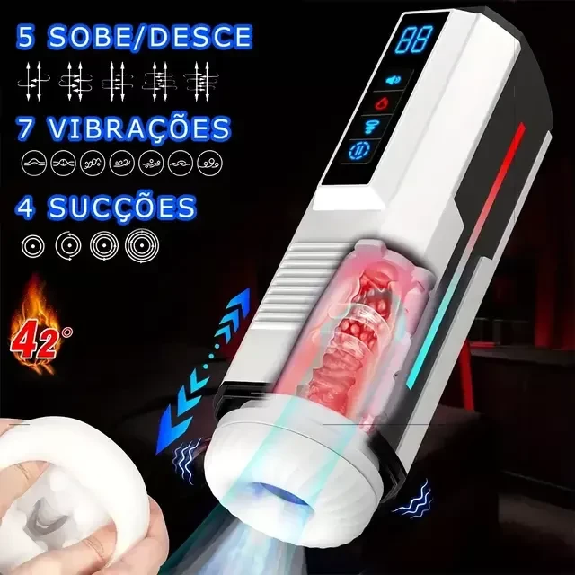 Masturbador Sugador Sobe e Desce  Recarregável - 2