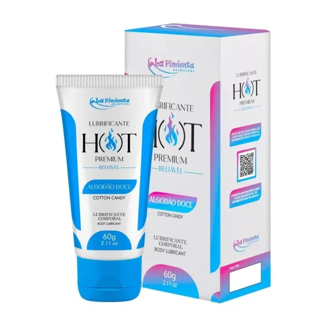 Lubrificante Beijável Hot Premium Algodão Doce 60g  - 1