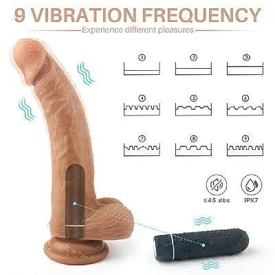  Prótese com Vibro 20 x 3,5 cm Recarregavel - 3