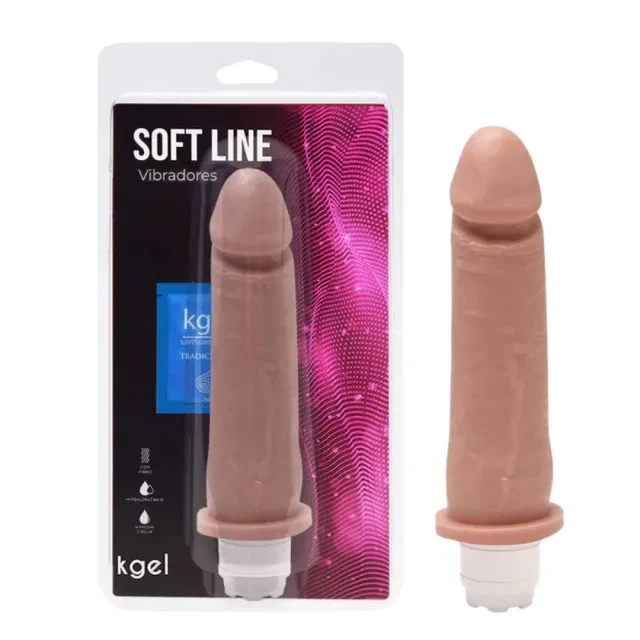 Prótese 19,5 x 4cm com Vibrador A Pilha - 1