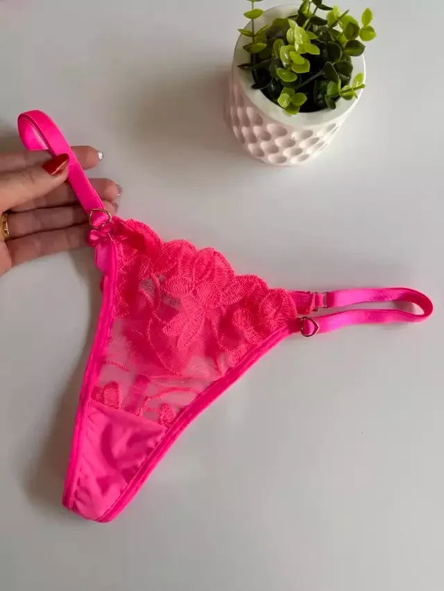 Calcinha Fio Pétala Personalizável Neon Regulável do P ao G - 3