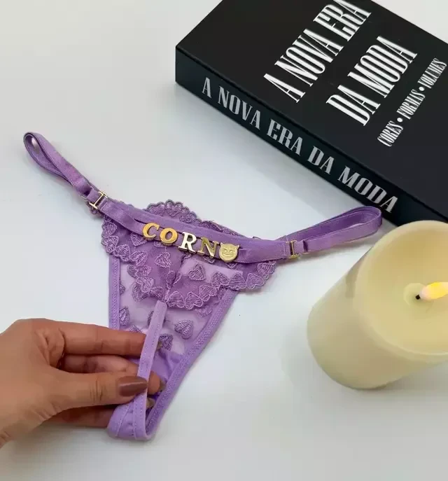Calcinha Fio Borboleta Personalizável Lilás Regulável do P ao G - 1