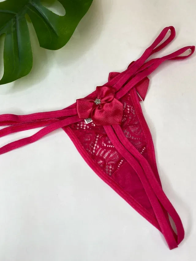 Calcinha 2 Laços Pink Veste P e M  - 1