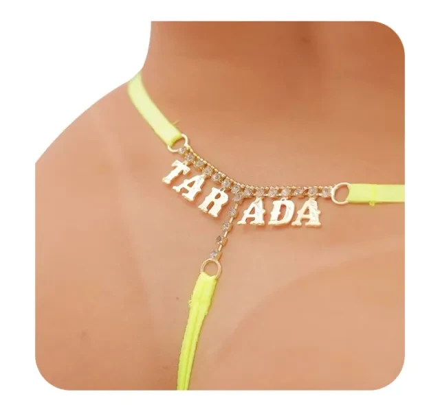 Calcinha “ Tarada” em Renda e Strass Regulavel do P ao G - 1