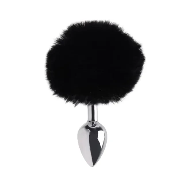 Plug P com Pompom Preto  - 1