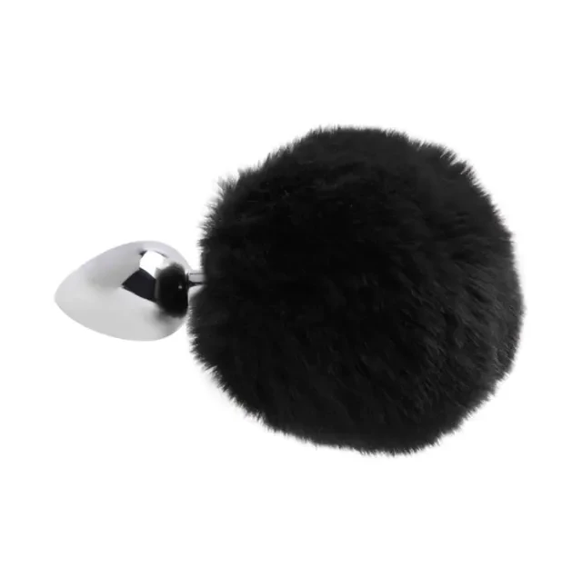 Plug P com Pompom Preto  - 2