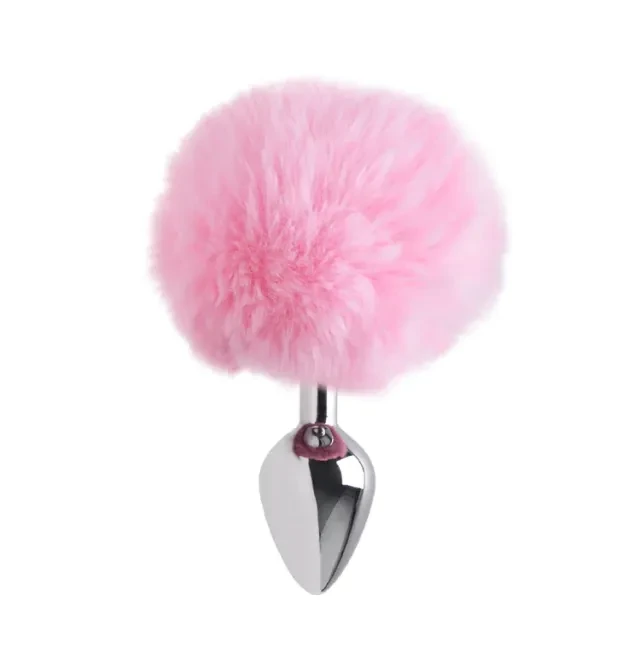 Plug M com PomPom Rosa  - 1