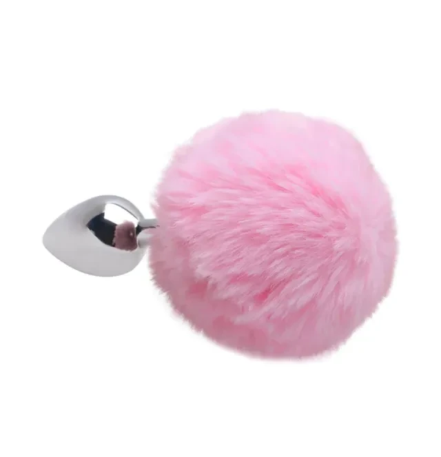 Plug M com PomPom Rosa  - 2