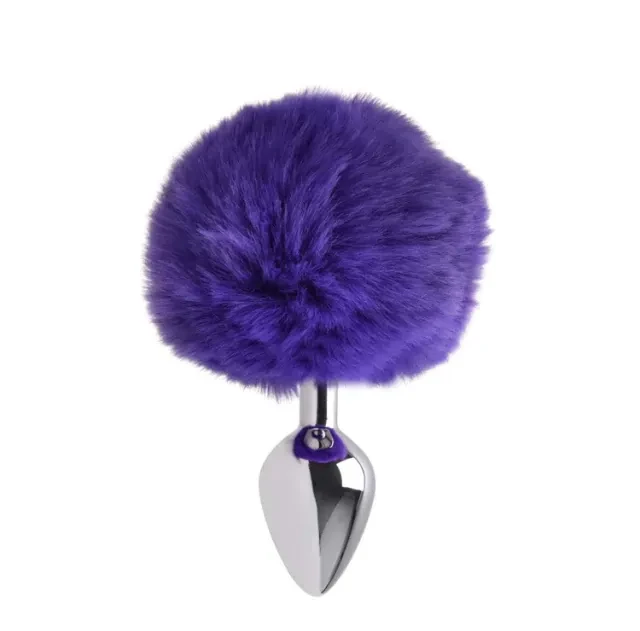 Plug M com PomPom Roxo - 1