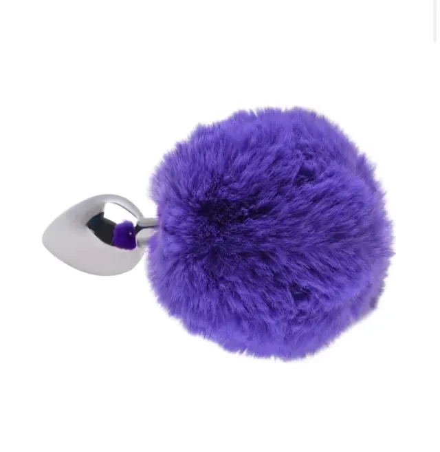 Plug M com PomPom Roxo - 2