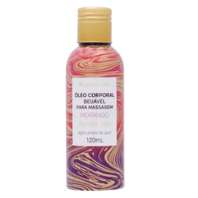 Óleo para Massagem Beijável Morango 120ml - 1