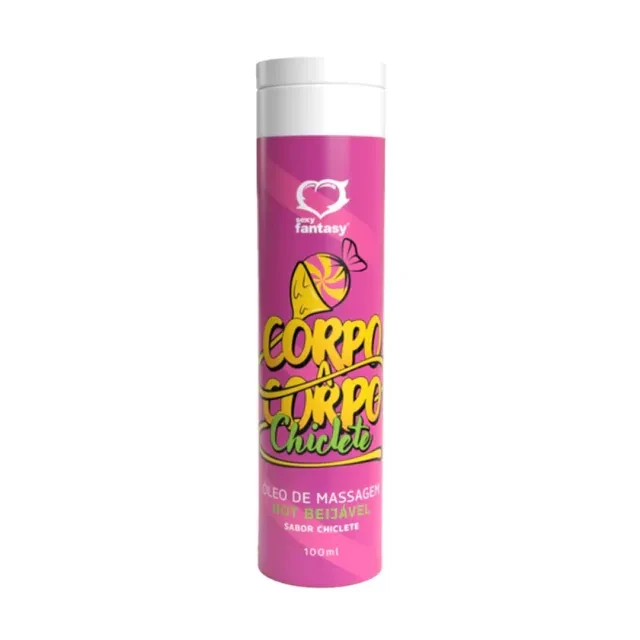 Óleo para Massagem Corpo a Corpo Beijável Chiclete 100ml  - 1